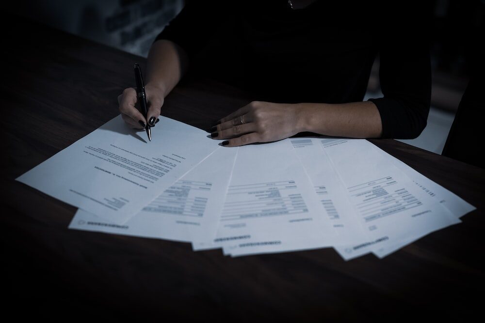 a private process server working in her office
